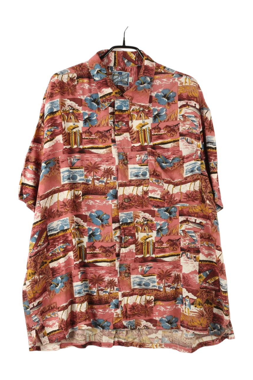 (80%세일)BURGH SCOTT 레이온100% 패턴 오버핏 셔츠 빈트로-10475
