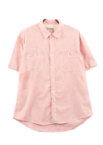 (95%세일)핑크 스트라이프 포켓 오버핏 반팔 셔츠 빈트로-27806