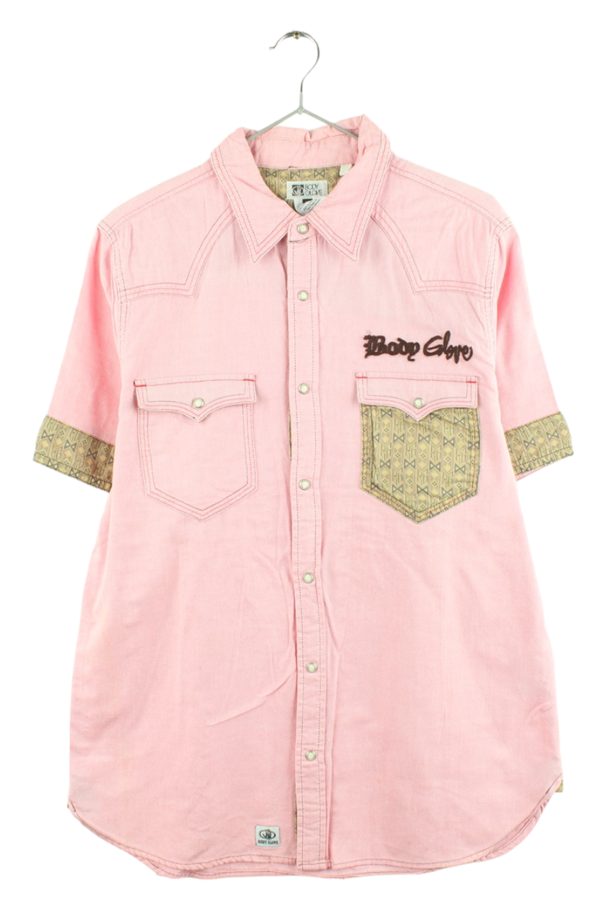 (90%세일)BODY GLOVE 코튼100% 핑크 반팔 셔츠 빈트로-33943
